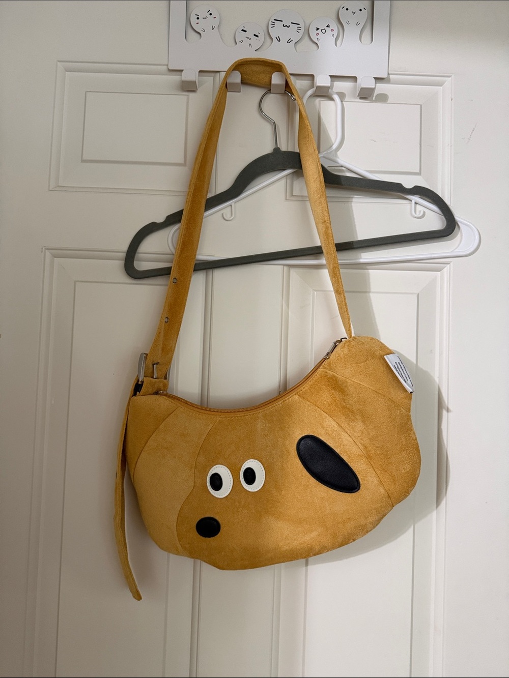 Mustard Yellow Novelty Dog Face Shoulder Bag